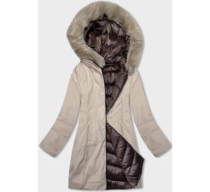 oboustranná dámská zimní bunda s kapucí model 21246417 - S'WEST