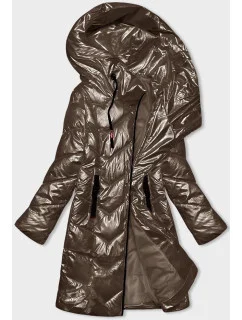 Dámska hnedá metalická zimná bunda Rosse Line (7227)