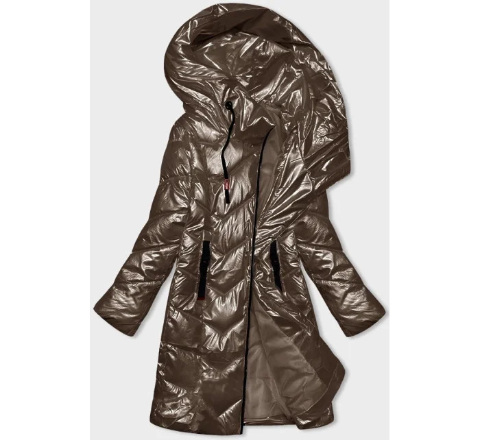 Hnědá dámská vypasovaná zimní bunda Line model 21247549 - ROSSE LINE