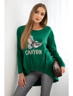 Dámska blúzka s orlom a zelenou farbou Canyon