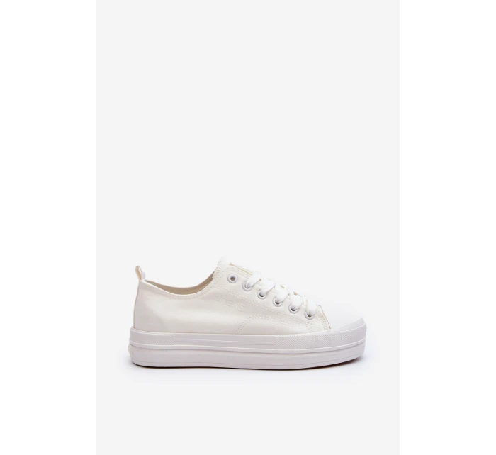 Trampki Damskie Materiałowe Białe Staneva