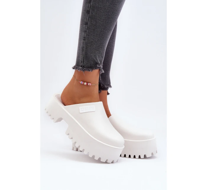 Damskie Klapki Na Masywnej Podeszwie Big Star NN274015 Białe