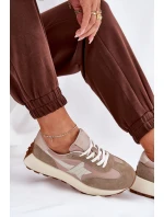 Dámské Sportovní Boty Z Semiše Na Platformě model 21686699 Béžové - VINCEZA
