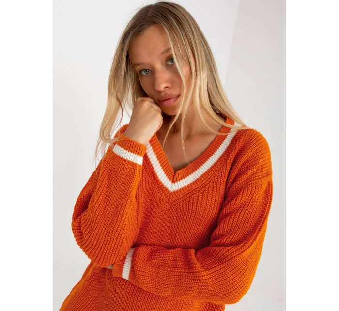Dámsky sveter LC SW 8023 tmavo oranžový