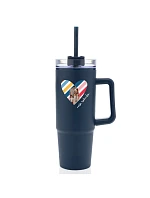 Personalizovaná cestovná termoska s priehľadným viečkom s výrezom pre fotografiu na pozadí Personalizovaná cestovná termoska s priehľadným viečkom s výrezom pre fotografiu na pozadí
