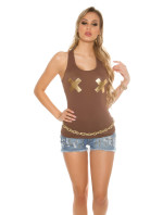 Sexy Tanktop with golden X-Print