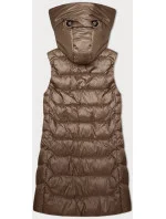 Dámska vesta v karamelovej farbe s odnímateľnou kapucňou S'West (B8231-101)