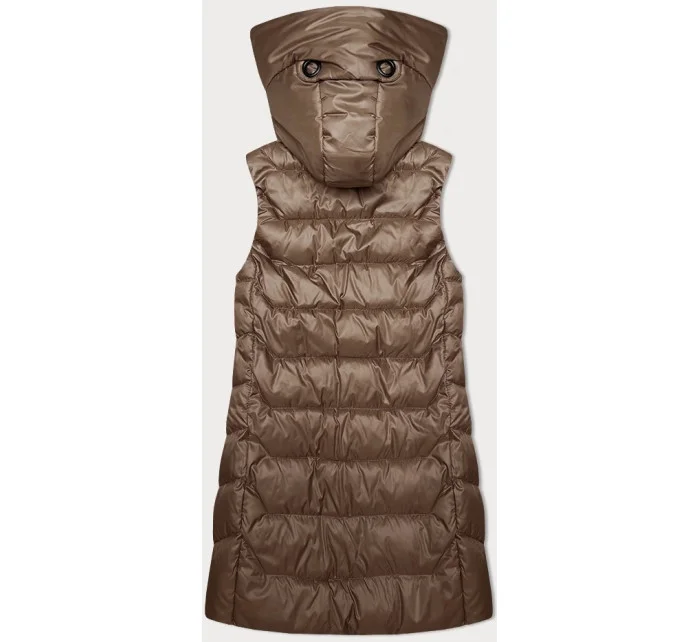 Dámska vesta v karamelovej farbe s odnímateľnou kapucňou S'West (B8231-101)