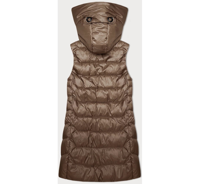 Dámská vesta v karamelové barvě s odepínací kapucí S'West (B8231-101)