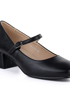 Dámske topánky na klinoch s remienkom čierne Potocki 12815