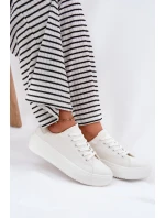 Materiałowe Trampki Damskie Na Platformie Big Star RR274463 Białe