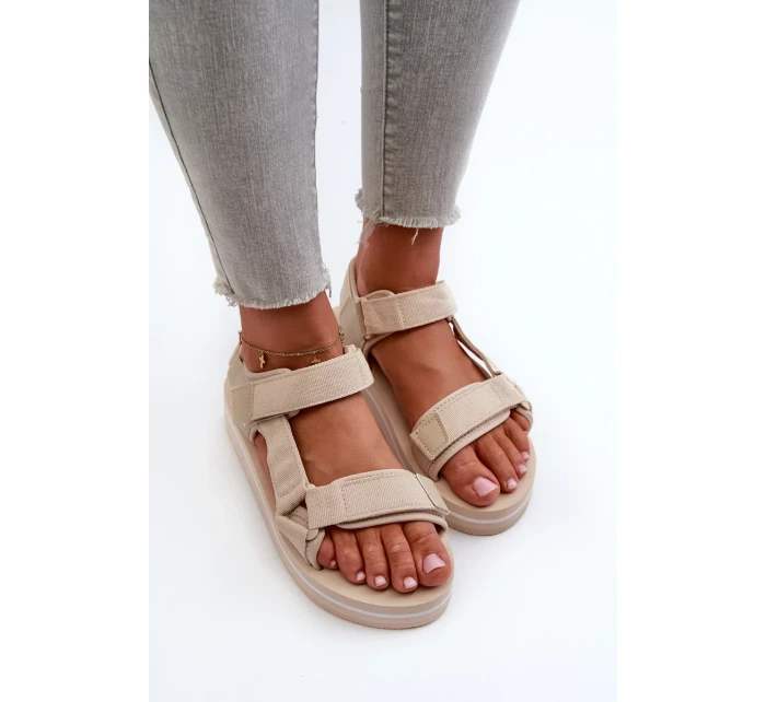 Dámske sandále na platforme Big Star Beige