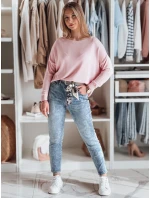 Dámske džínsové nohavice slim fit s opaskom FLORETTA modré FashionStreet UY2490