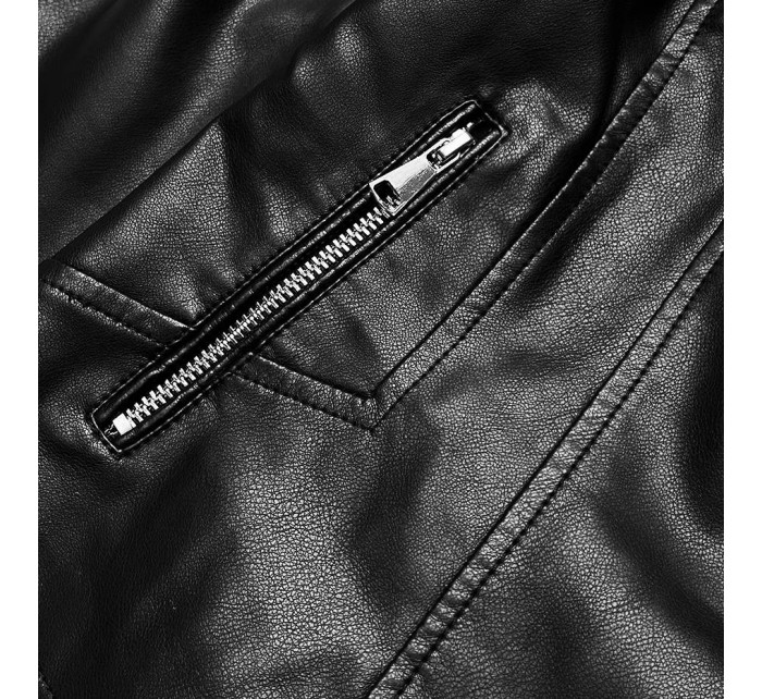 Čierna dámska bunda s chlopňami (11Z8035)