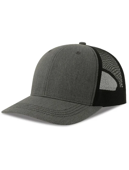 Atlantis Headwear Sonic-S 6-panelová truckerová čiapka 33.0259 sivá melírovaná/čierna Atlantis Headwear Sonic-S 6-panelová truckerová čiapka 33.0259 sivá melírovaná/čierna