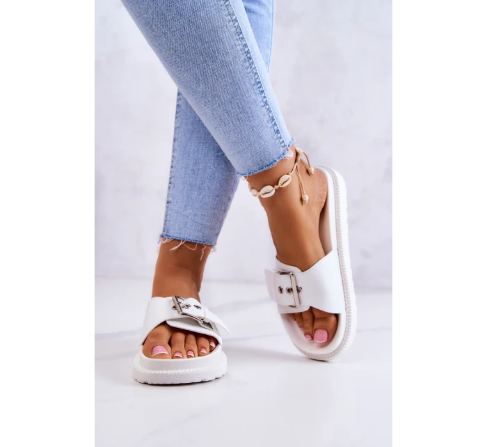 Klasyczne Klapki Damskie Big Star JJ274A309 Białe