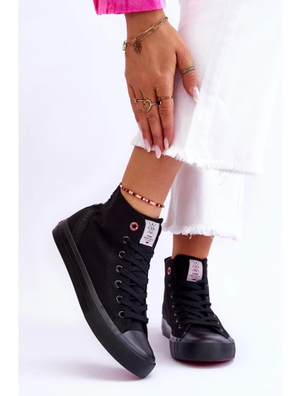 Dámské klasické vysoké tenisky model 21613072 černé - Cross Jeans