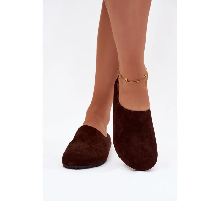 Dámské Pantofle Z Eko Čokoládové model 21788020 - Boto Dámské Pantofle Z Eko Čokoládové model 21788020 - Boto