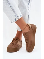 Dámské tenisky na platformě Big Star model 22185465 světle hnědé - Big Star Shoes