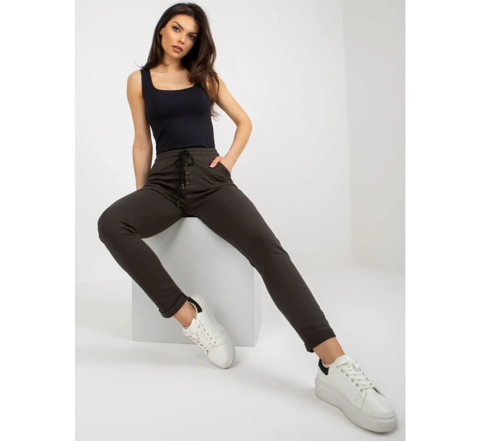 Spodnie dresowe RV DR model 18484382 ciemny khaki - FPrice Spodnie dresowe RV DR model 18484382 ciemny khaki - FPrice