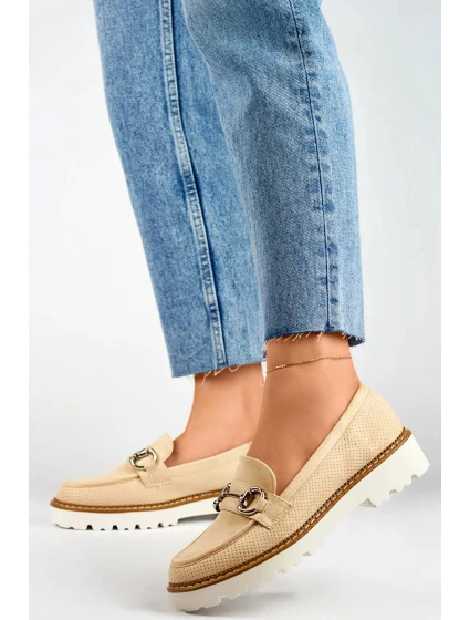 Dámske mokasíny GQ97 Beige - Lady Glory