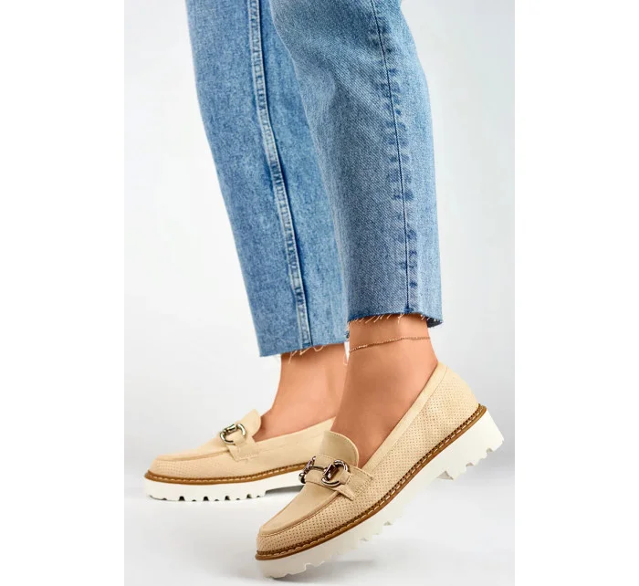 Dámske mokasíny GQ97 Beige - Lady Glory