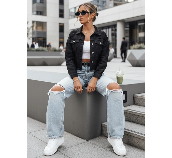 Dámska nadrozmerná džínsová bunda MOLI black FashionStreet TY4132 Dámska nadrozmerná džínsová bunda MOLI black FashionStreet TY4132