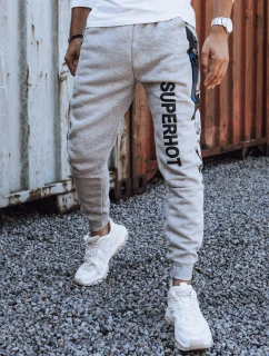 Pánske tepláky s potlačou svetlo šedé FashionStreet UX4446