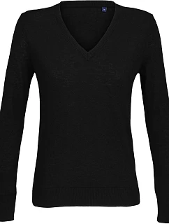 Women Dámský svetr s výstřihem do V deep black model 22500686 - NEOBLU