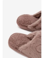 Dětské pantofle s chlupatým tmavě béžovým Norene