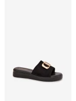 Dámské pantofle se zlatým detailem Černé Elmera Dámské pantofle se zlatým detailem Černé Elmera