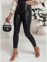 Dámske voskované nohavice SKINLOVE s vysokým pásom čierne FashionStreet UY2198 Dámske voskované nohavice SKINLOVE s vysokým pásom čierne FashionStreet UY2198