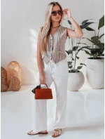 Dámske ležérne nohavice so širokými nohavicami BOHO DAY white FashionStreet UY2652