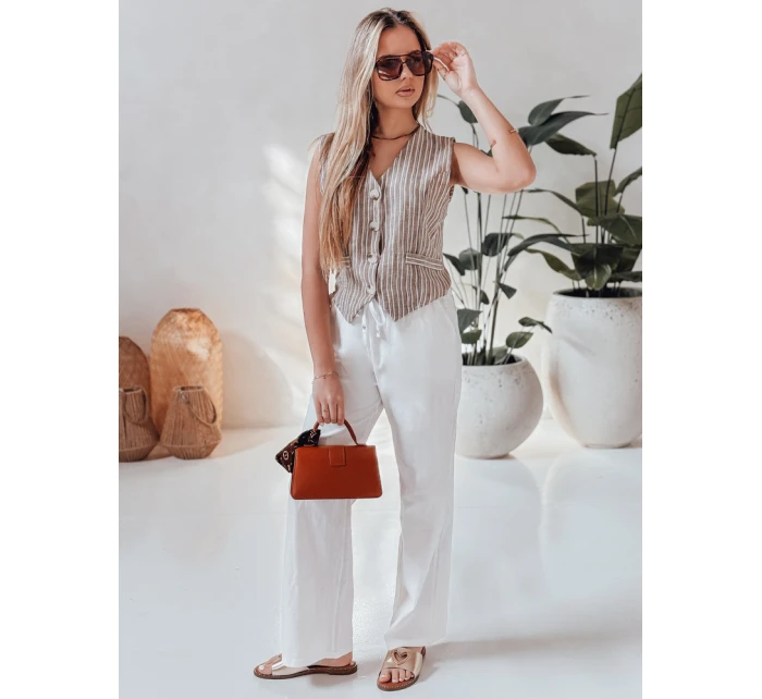 Dámske ležérne nohavice so širokými nohavicami BOHO DAY white FashionStreet UY2652