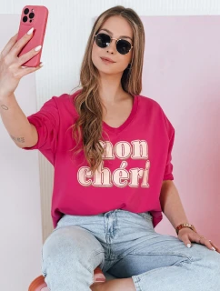 Dámska blúzka s potlačou CHERINO fuchsiová FashionStreet RY2829
