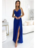 299-17 CHIARA elegantné maxi dlhé šaty bez ramienok - CHABRERA WITH BROKER