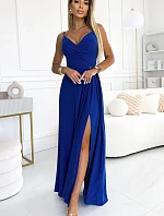 299-17 CHIARA elegantné maxi dlhé šaty bez ramienok - CHABRERA WITH BROKER