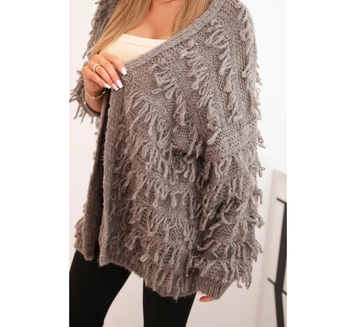 Dámský kardigan s třásněmi a volným střihem fango