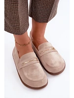 Barefoot mokasíny se zlatým detailem béžové model 22368159 - Boto