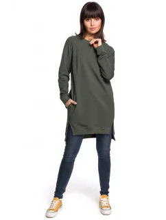 Tunika nadměrné velikosti s boky  zelená model 15099615 - BeWear
