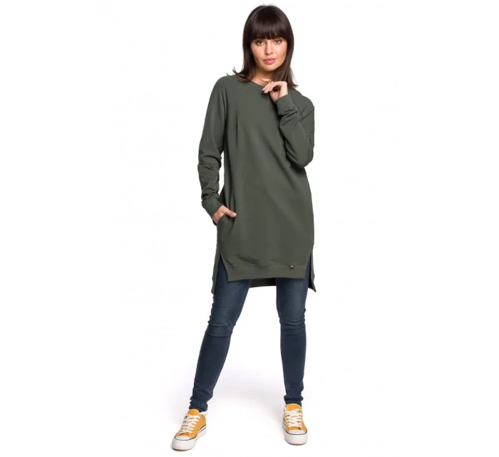 Tunika nadměrné velikosti s boky  zelená model 15099615 - BeWear
