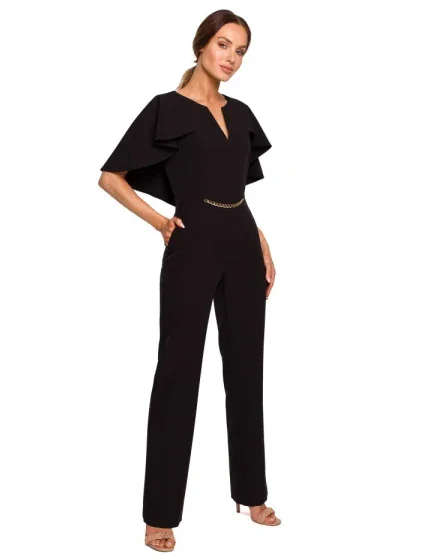 M670 Kombinéza s volánikmi - čierna