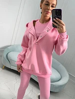 Súprava mikiny, topu a legín 24349 svetlo ružová -Kesi