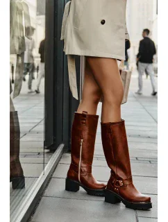 Dámske luxusné kožené topánky 3432 Camel - Sweet Shoes