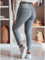 Dámské džínové kalhoty slim fit s páskem modré Dstreet model 21984669 - FashionStreet