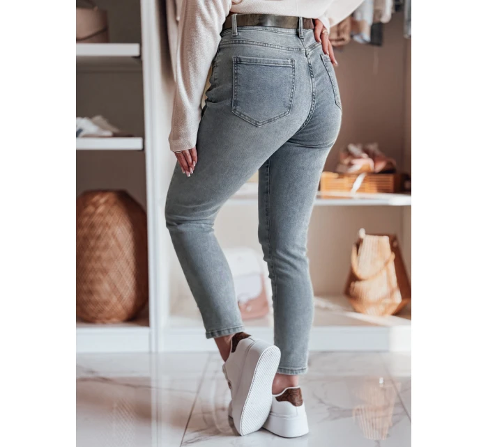Dámské džínové kalhoty slim fit s páskem modré Dstreet model 21984669 - FashionStreet