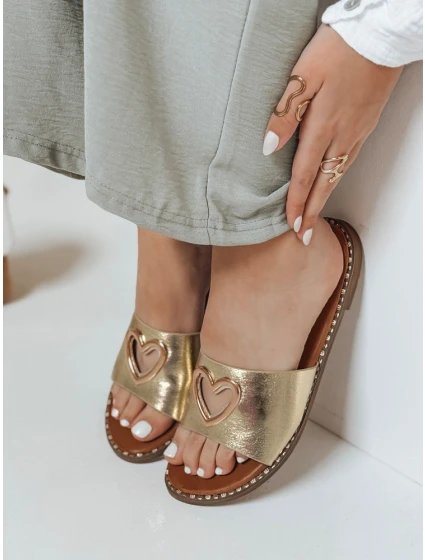 Dámské žabky se srdcem gold Dstreet model 21971170 - FashionStreet