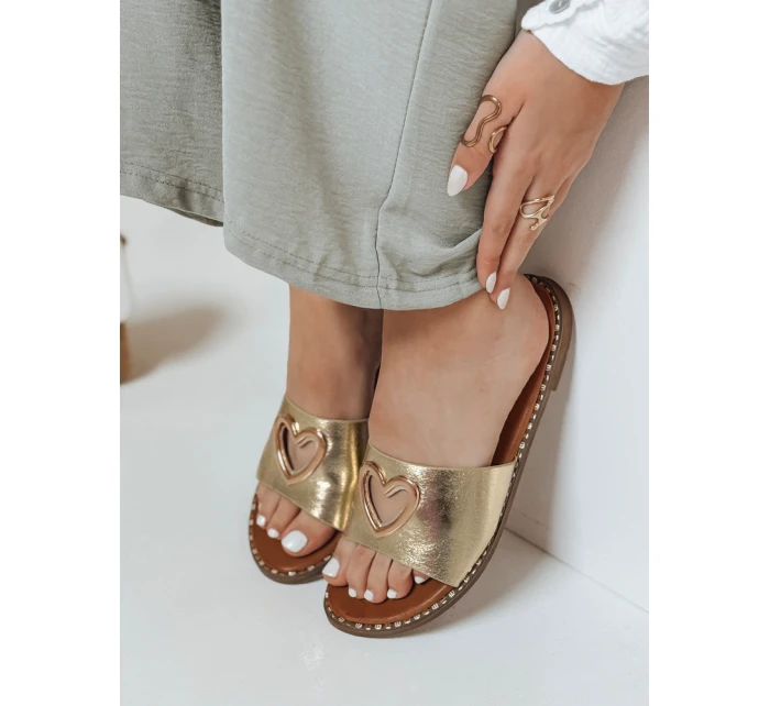 Dámské žabky se srdcem gold Dstreet model 21971170 - FashionStreet
