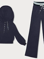 Dámska pruhovaná tmavomodrá súprava (AMG-341A)