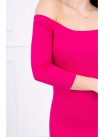 Pruhované vypasované šaty fuchsiové barvy Pruhované vypasované šaty fuchsiové barvy